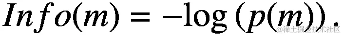Info(m)=-\mathit{\log}\left(p(m)\right).