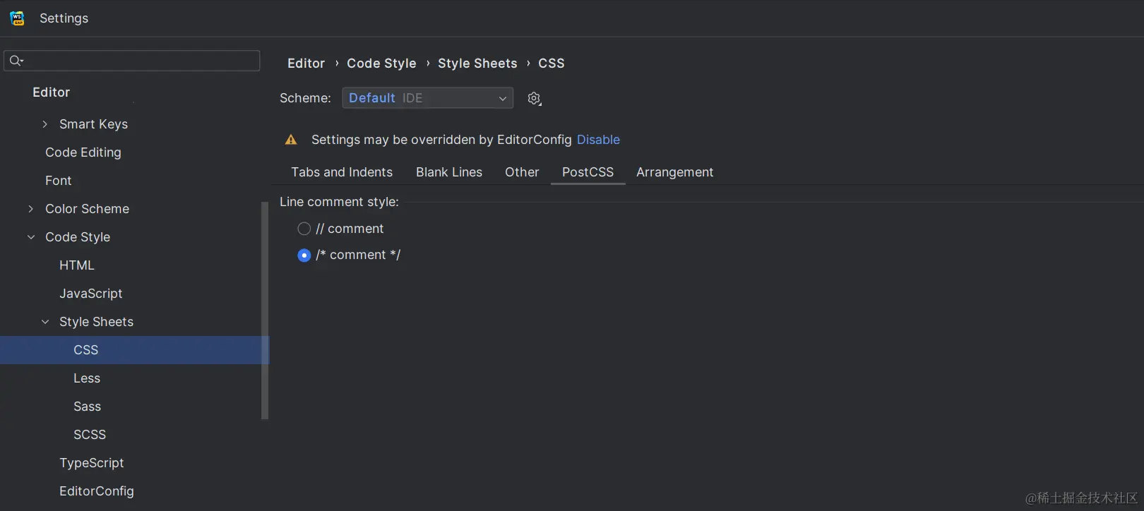 在 PostCSS 中选择行注释样式的选项