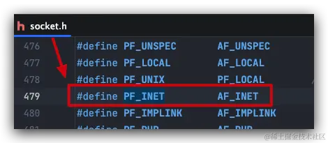 socket.h中的define