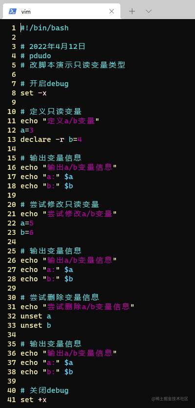 Bash 只读 整形 数组类型操作 掘金