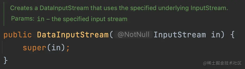 DataInputStream 源码中的构造函数