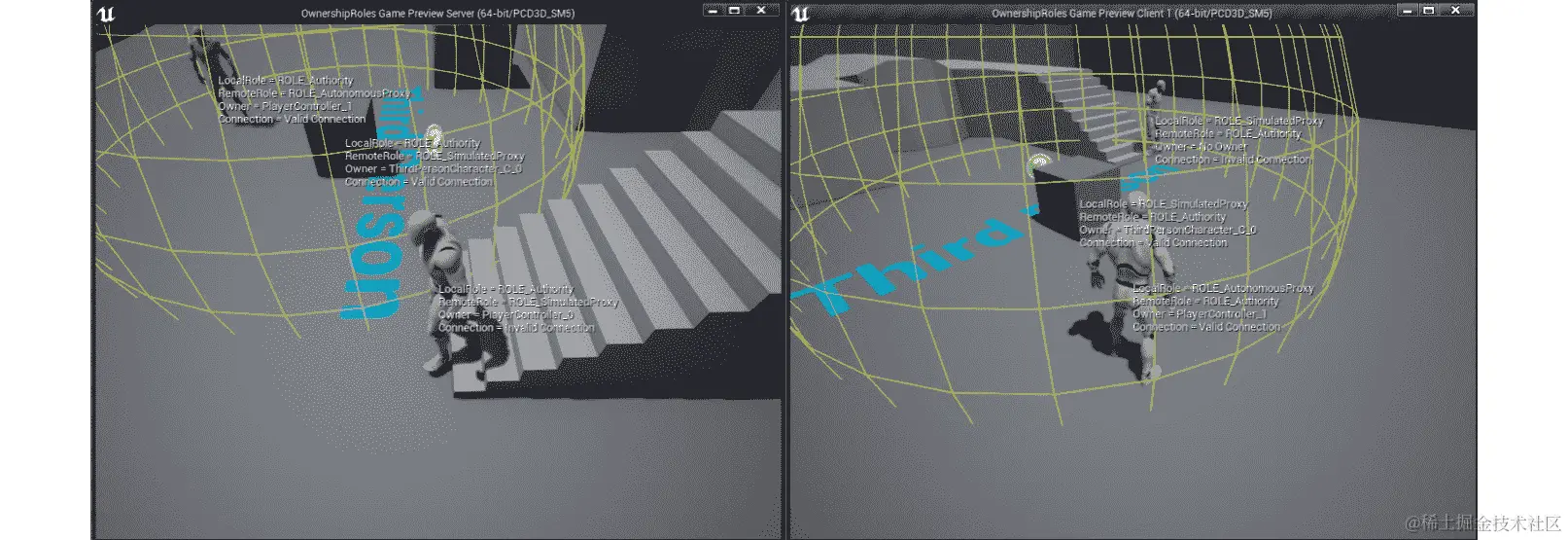 图 16.8：服务器和 Client 1 窗口上的预期结果