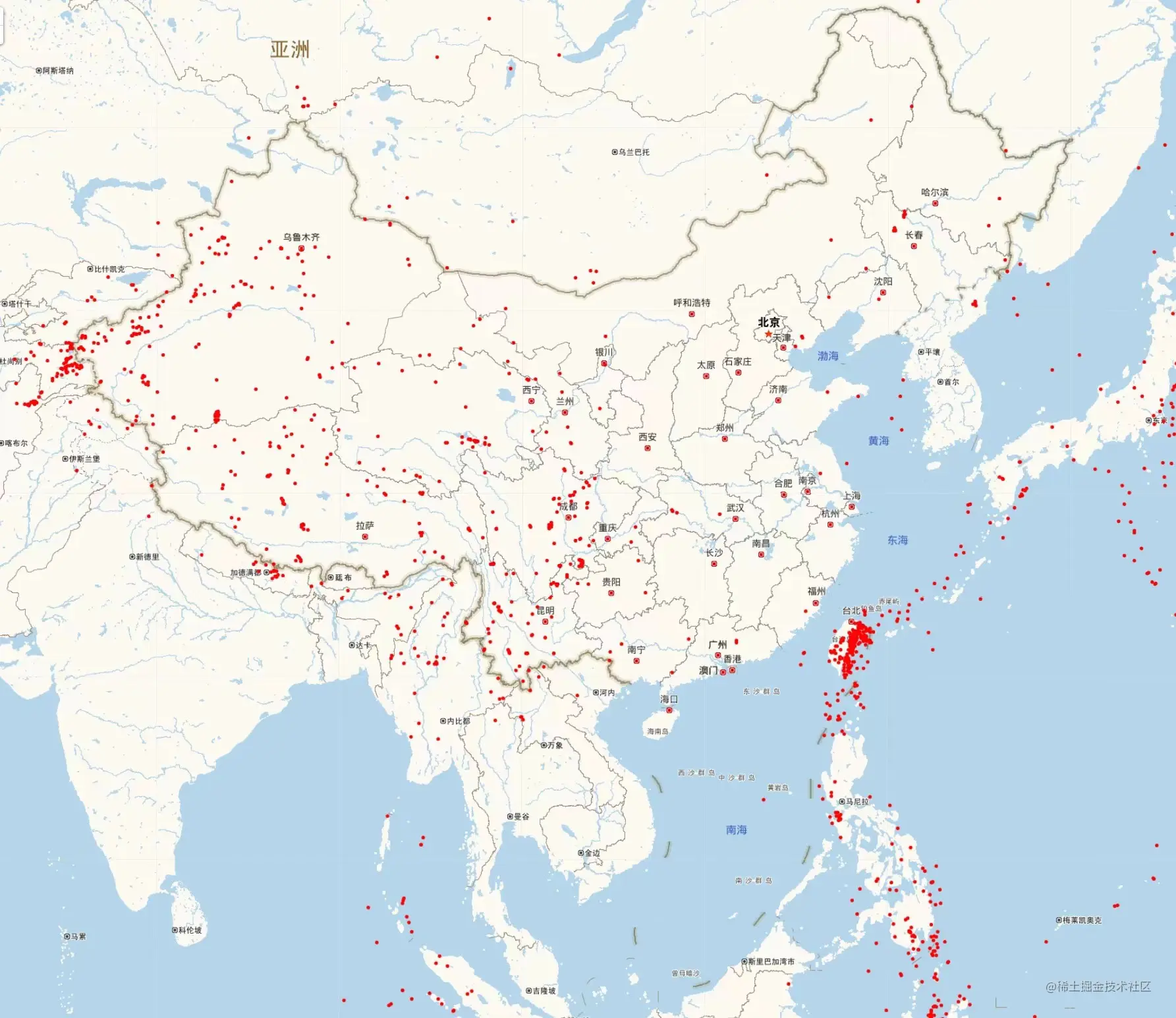 Earthquake distribution 
