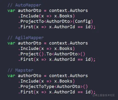 Projection usage for each object mapper