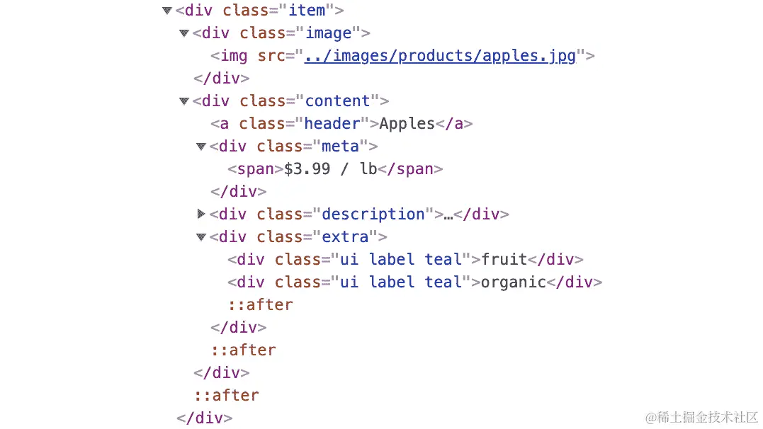 图 1.48：产品的 DOM 树部分