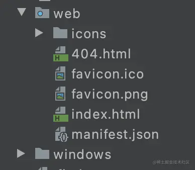 flutter项目下的web目录