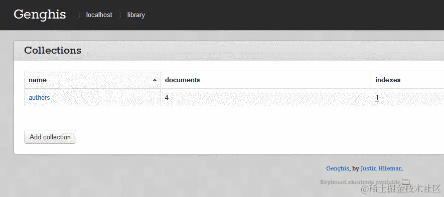 Genghis MongoDB web interface 示例