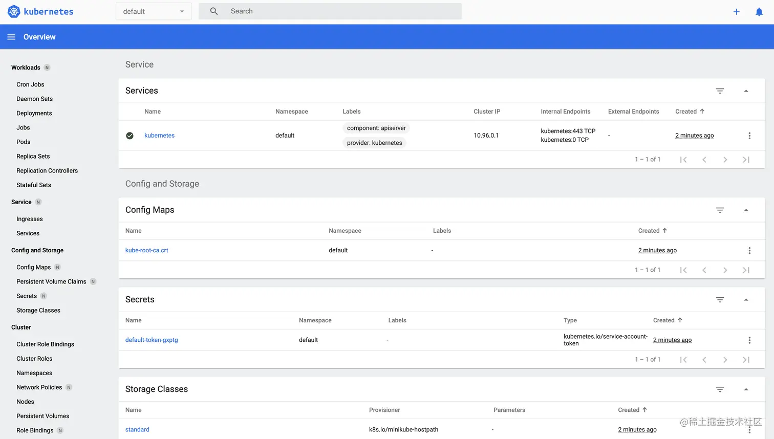 minikube dashboard