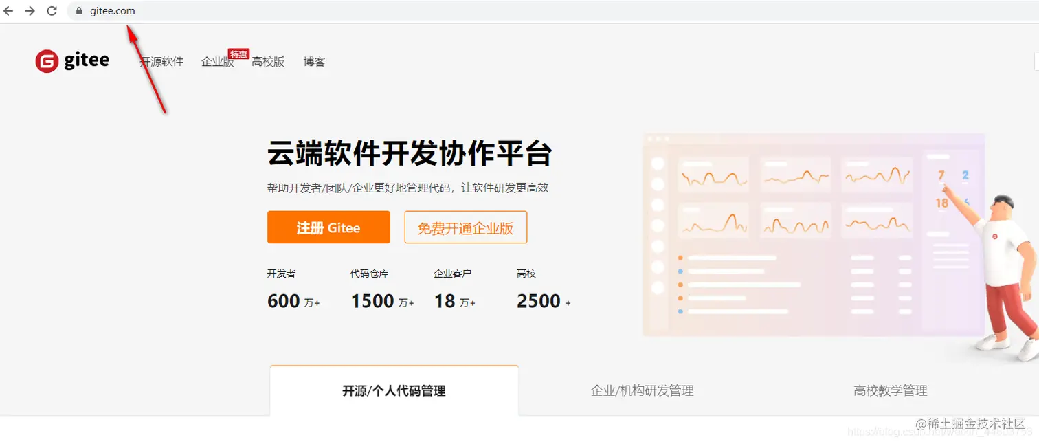 （1）打开gitee.com网站