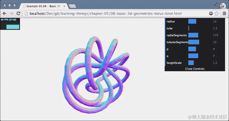 THREE.TorusKnotGeometry