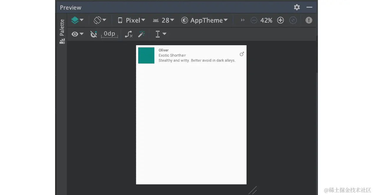 图 6.4：item_cat.xml 布局文件的预览