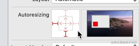 UIViewAutoresizingFlexibleRightMargin | UIViewAutoresizingFlexibleTopMargin.gif