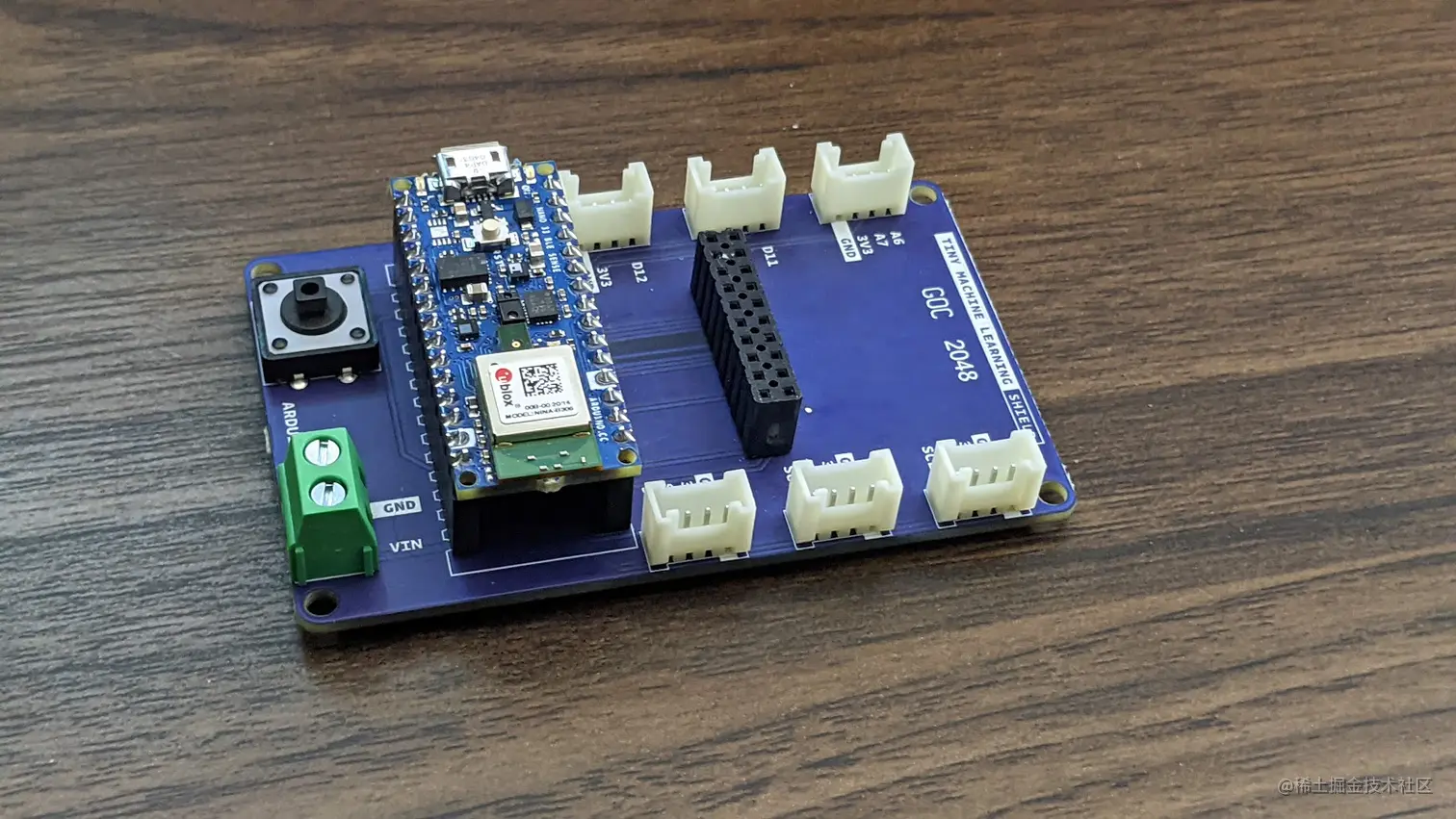 The pinout (designation) for the Nano 33 BLE Sense development board. For more information and documentation of the board and its pinouts, please visit the official Arduino site.