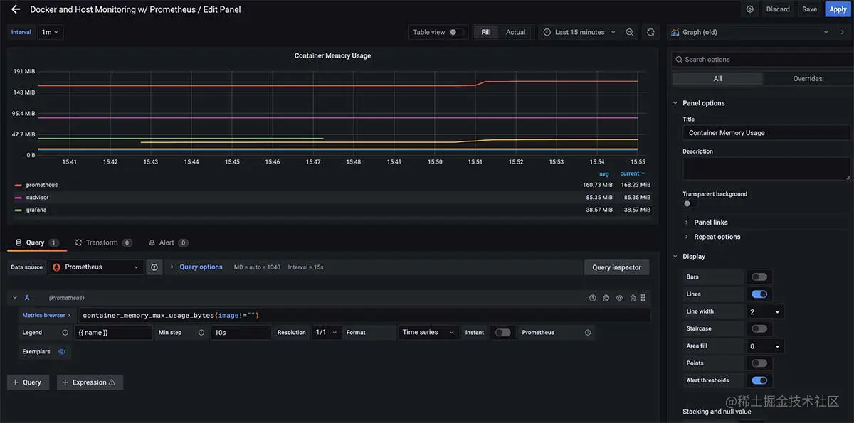 Grafana 监控面板调整