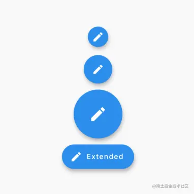 Material You 中新的 FAB 尺寸