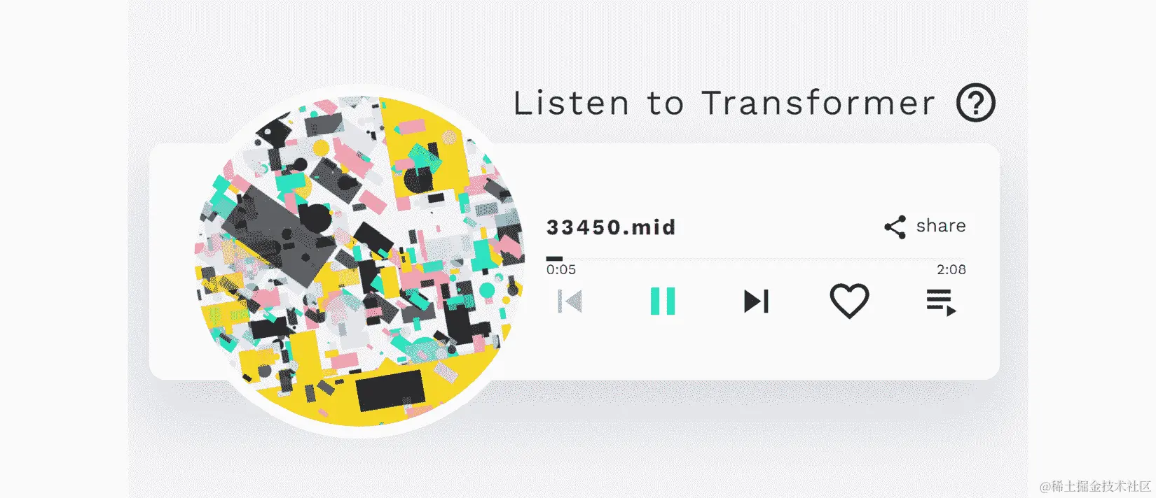 图 1.6 – Music Transformer 允许用户听取由 AI 生成的音乐表演