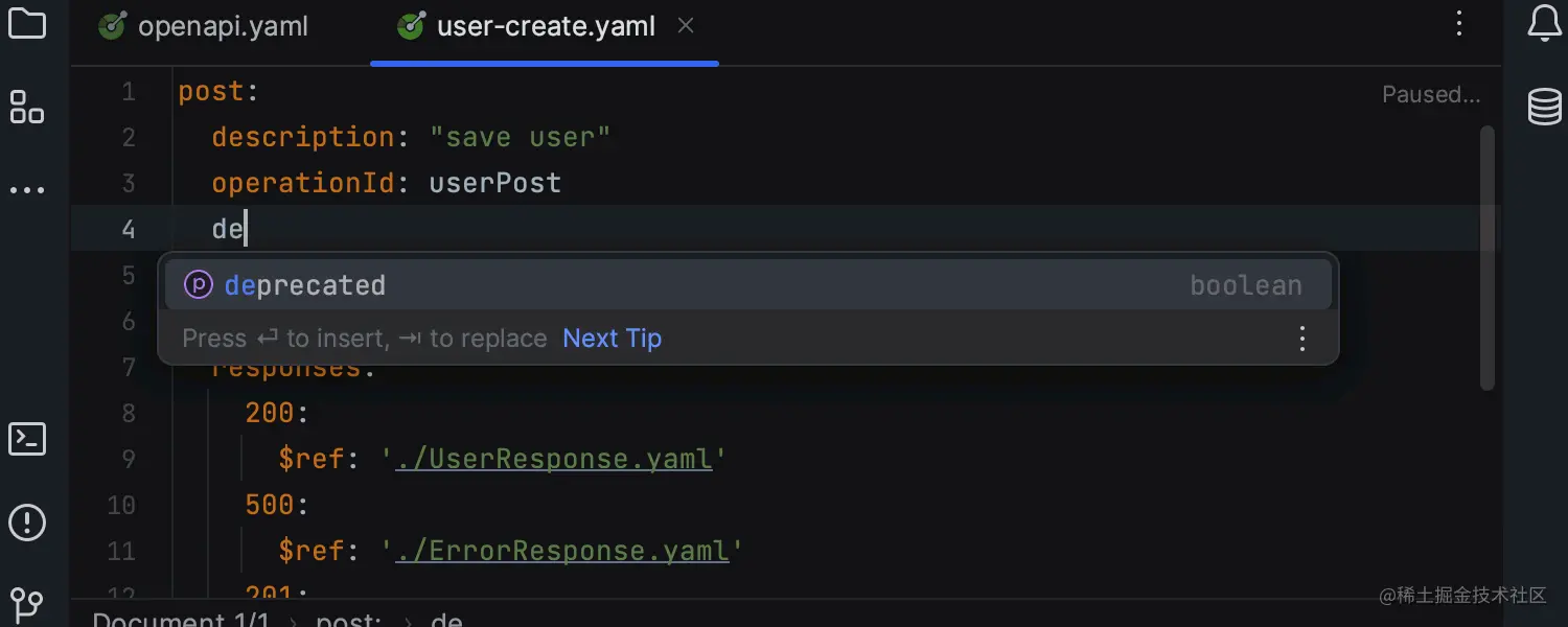 在多个文件上拆分编辑 OpenAPI 规范部分的选项
