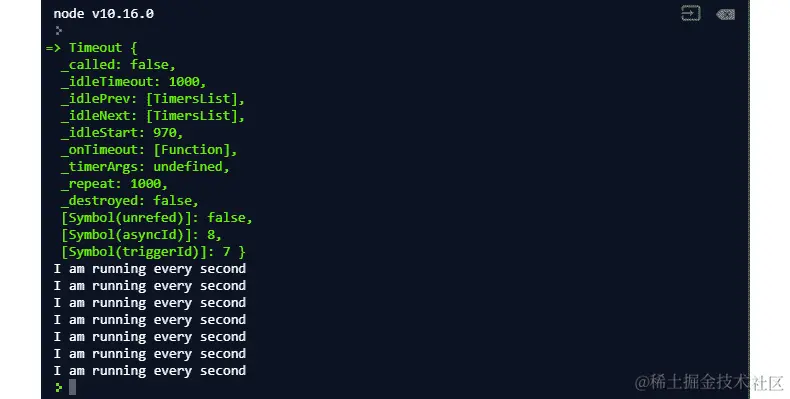 图 9.45：使用 setInterval 函数设置重复执行的函数