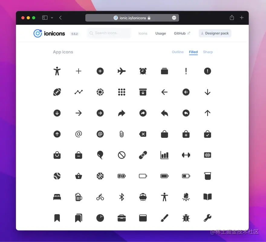 Ionicons 填充风格