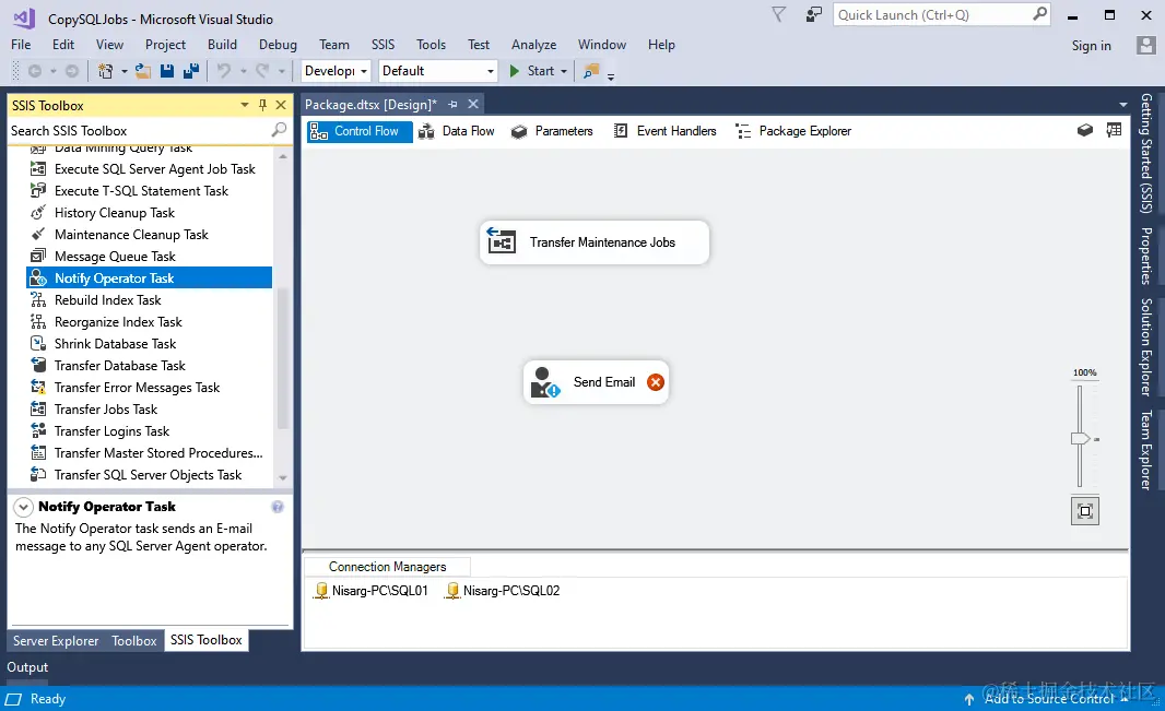 SSIS package designer in SSDT 2017 