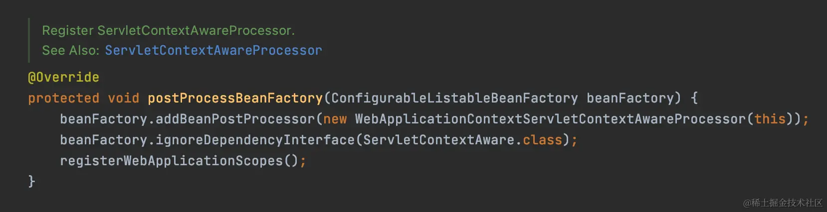 ServletWebServerApplicationContext#postProcessBeanFactory