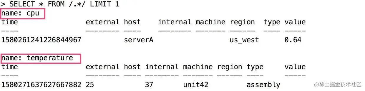 influxdb-正则表达式查询