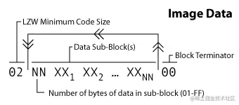 GIF image data block layout