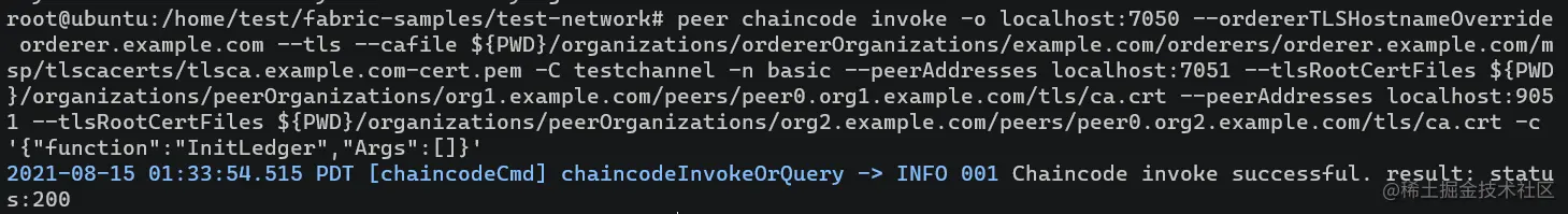 初始化chaincode