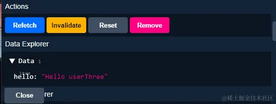 Figure 5.2 – React Query Devtools Query Details tab displaying Actions and Data Explorer