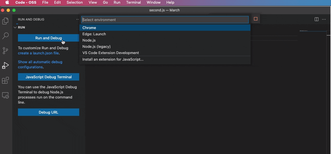 Remember Debug Env