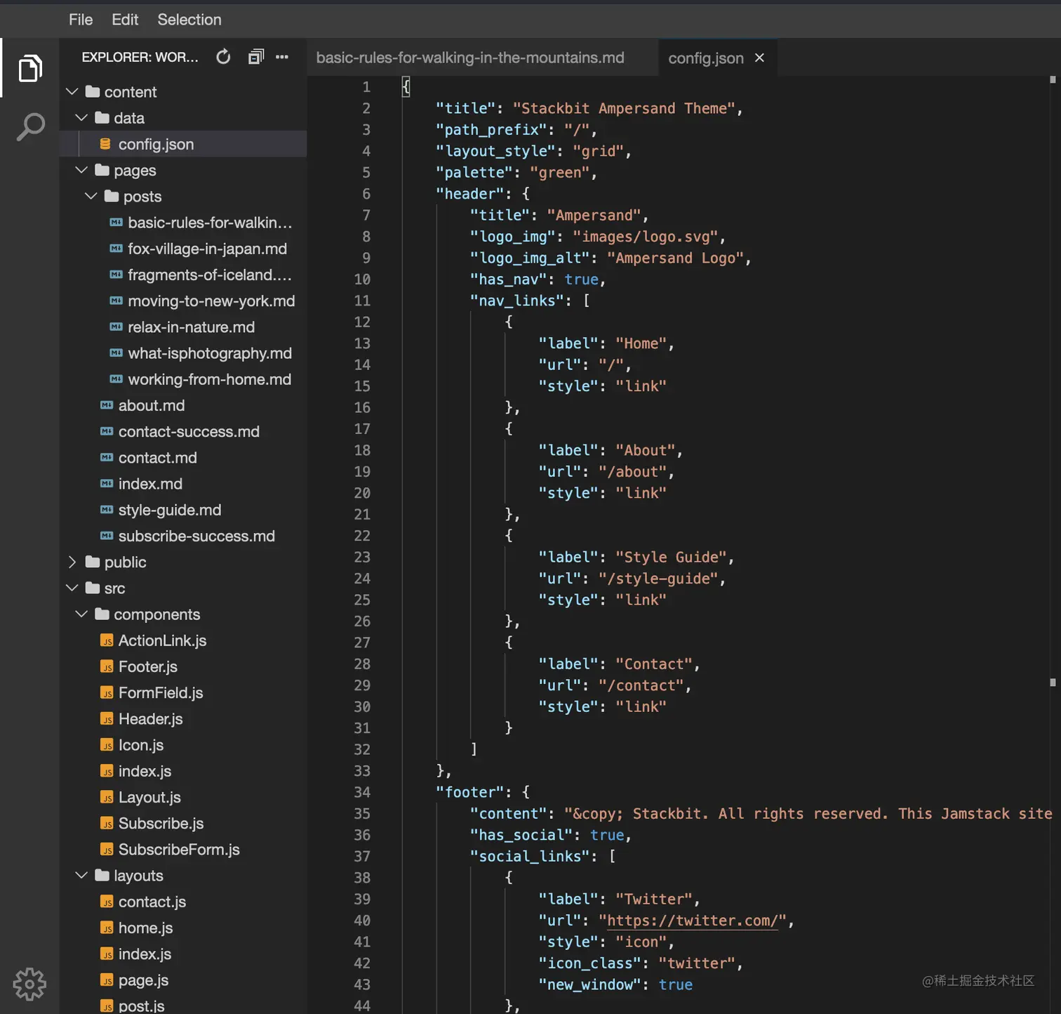 Editor open with config.json