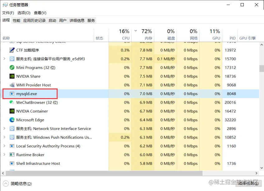 本机MySQL占用内存