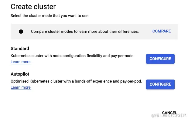 图 8.12 – Google Kubernetes Engine 集群模式