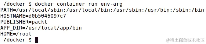 图 2.6：运行 env-arg Docker 容器