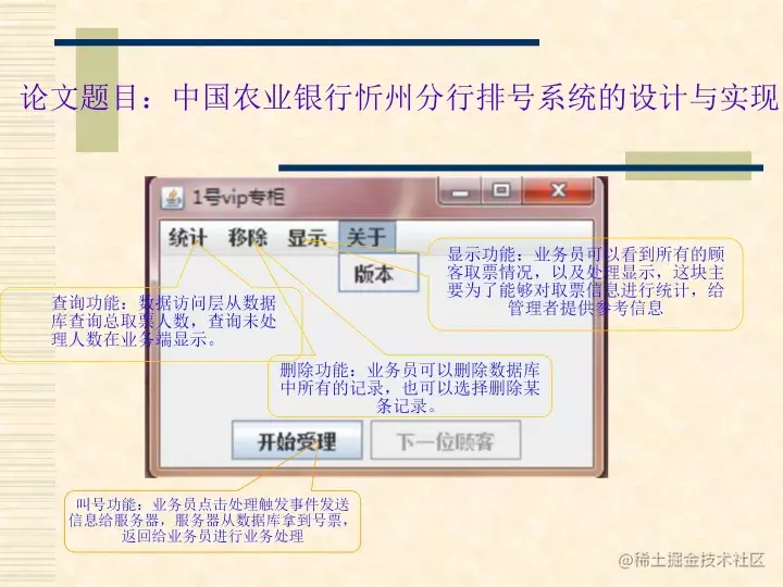 中国农业银行忻州分行排号系统的设计与实现（论文+PPT+源码）