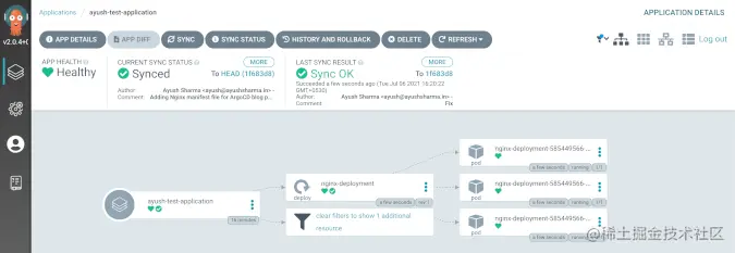 Argo CD application deployment