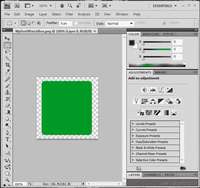 创建 NinePatch 图像