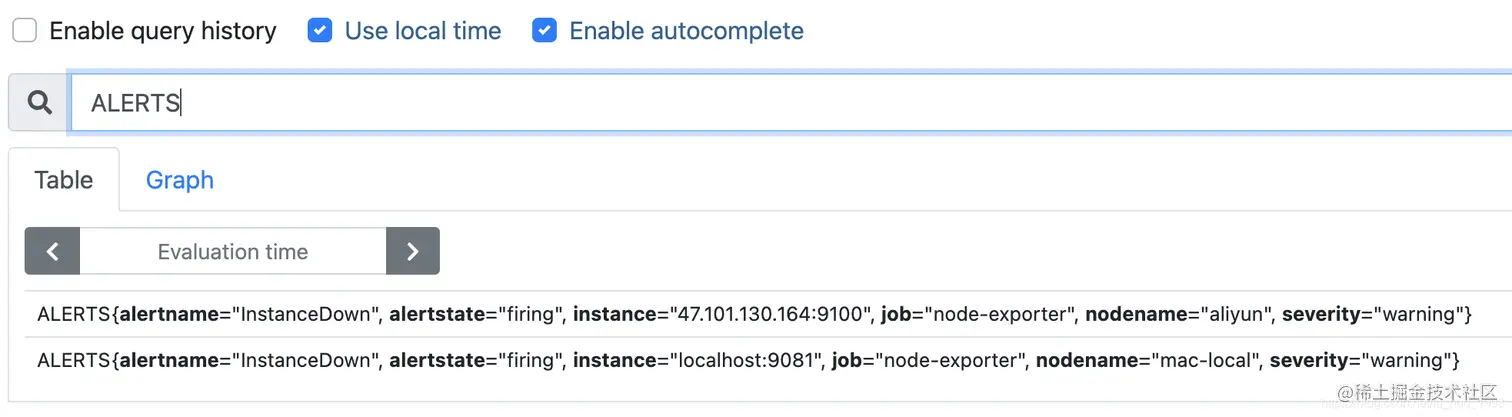 查询prometheus产生的告警数据