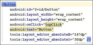 通过编辑 XML 代码添加按钮