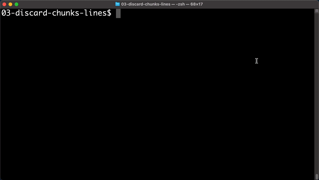 Git asks us what to do with each chunk of changes