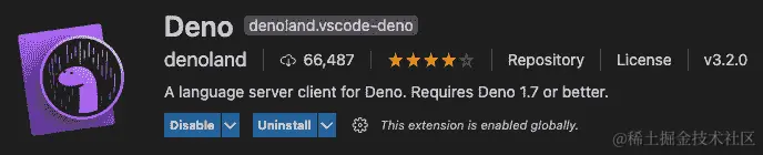 图 2.2 – Deno 在 VS Code 市场中的扩展