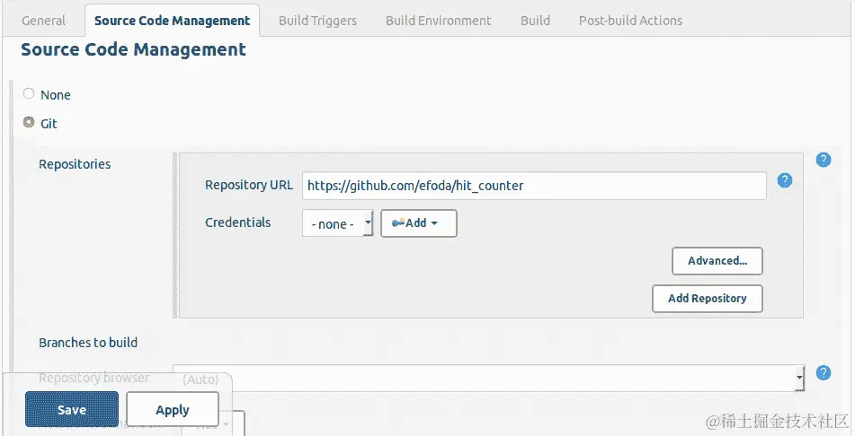 图 8.14：输入 GitHub 存储库 URL