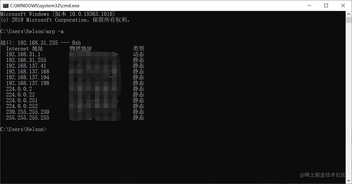 图1-1 查询本机IP以供对比