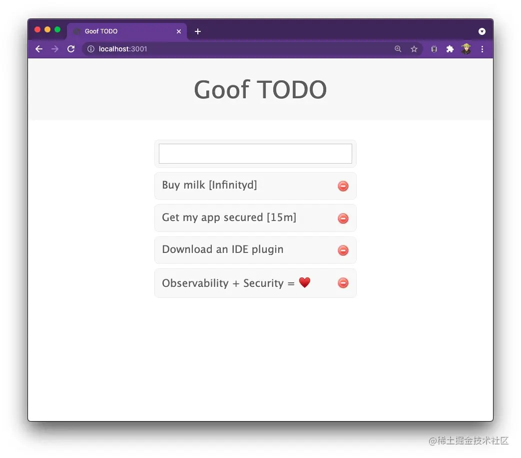Snyk Goof TODO application