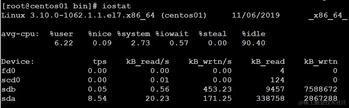 使用 iostat 命令获取 I/O 性能统计