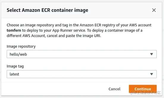 Pick from the existing ECR containers