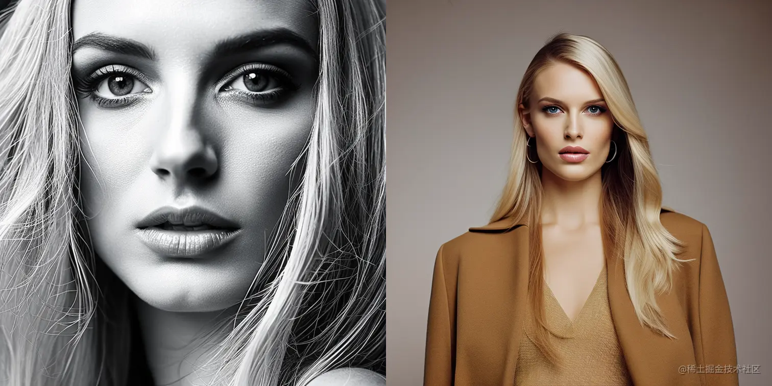 Prompt: a portrait of a beautiful blonde woman, fine - art photography, soft portrait shot 8 k, mid length, ultrarealistic uhd faces, unsplash, kodak ultra max 800, 85 mm, intricate, casual pose, centered symmetrical composition, stunning photos, masterpiece, grainy, centered composition : 2 | blender, cropped, lowres, poorly drawn face, out of frame, poorly drawn hands, blurry, bad art, blurred, text, watermark, disfigured, deformed, closed eyes : -2 / Stable Diffusion v2.1-768