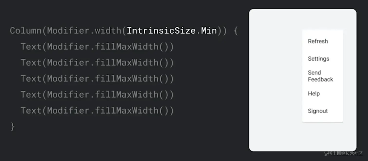△ 使用最小固有宽度来确定尺寸