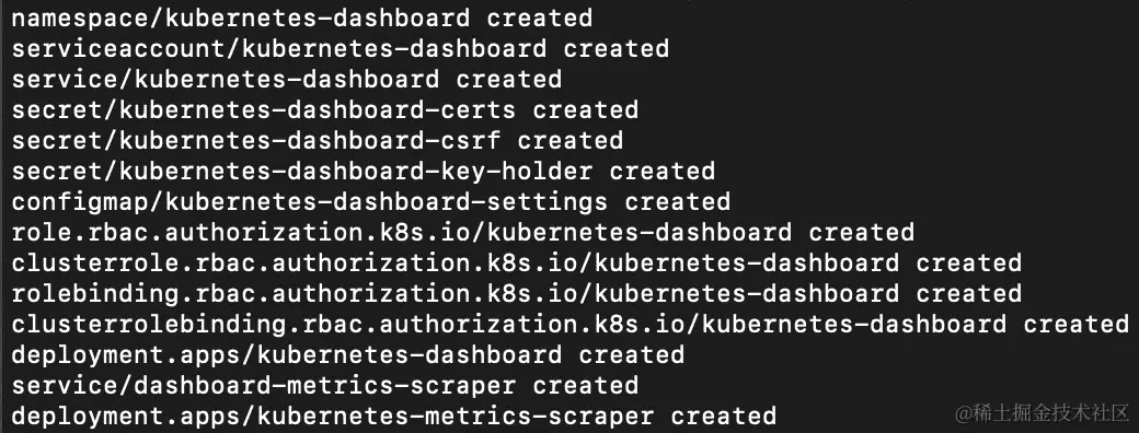 图 11.7：应用 Kubernetes 仪表板的清单