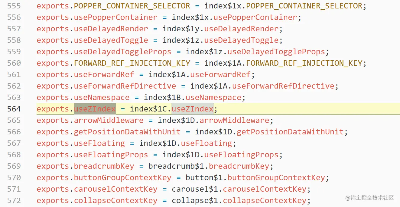 exports in element-plus